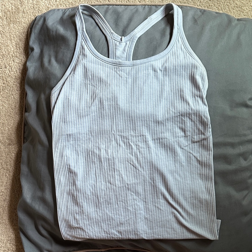 Lululemon Ribbed Light Blue Racerback Tank Top